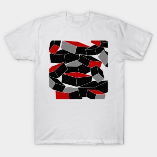 Falling - 60's Pop Art Geometric Painting - Red, Black, Gray, White T-Shirt